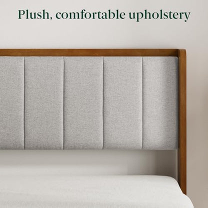Bamboo Platform Bed with Wingback Headboard, view 7