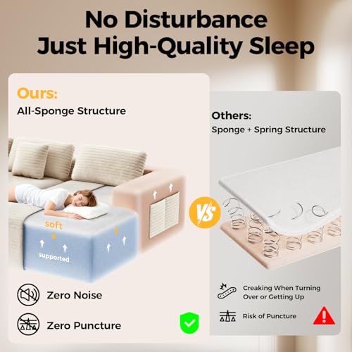 108" L-Shaped Boneless Sectional Couch, No Assembly Deep Seat, Beige | Cloud Sofa, 4-Seater Sofa, Storage Pockets, Plush Corduroy, Right-Facing Chaise