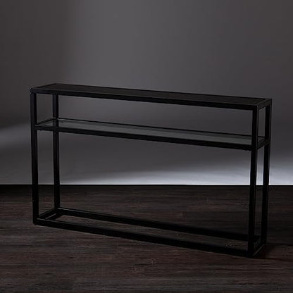 Holly & Martin Baldrick Console Table - Black - Transitional Design, Glass and Wood - Ideal for Entryway, Living Room (CK7683)