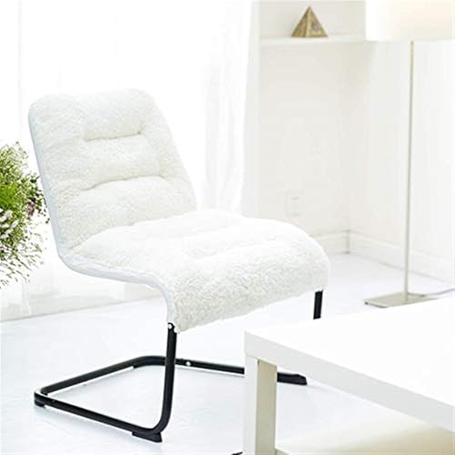 Upholstered Metal-Framed Lounge Chair with Sherpa Seat, White - Ideal for Bedrooms, Living Rooms, Dorms, Indoor Spaces, Accent and Lounging