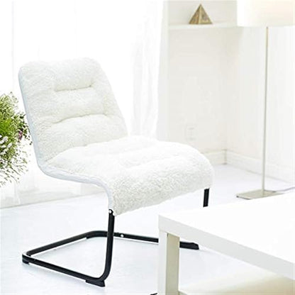 Upholstered Metal-Framed Lounge Chair with Sherpa Seat, White - Ideal for Bedrooms, Living Rooms, Dorms, Indoor Spaces, Accent and Lounging