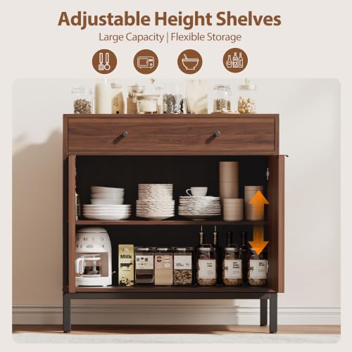 Sideboard Buffet Cabinet Storage, Modern Console Fluted Credenza, view 8