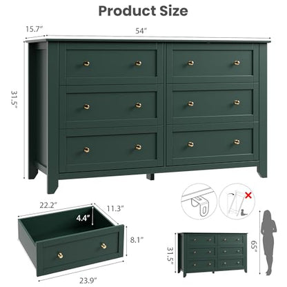 6 Drawer Dresser for Bedroom, view 3