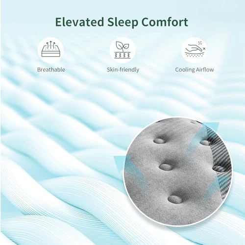 Twin Size Mattress, 10 Inch Hybrid Mattress in a Box, view 4