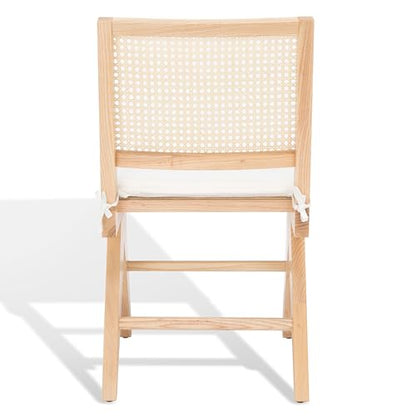 SAFAVIEH Couture Collection Colette Tropical Coastal Natural Solid Wood Rattan Dining Chair Set of 2