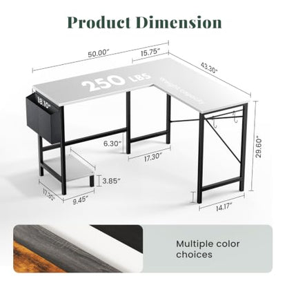 L Shaped Computer Gaming Desk with PC Stand for Home Office, view 3