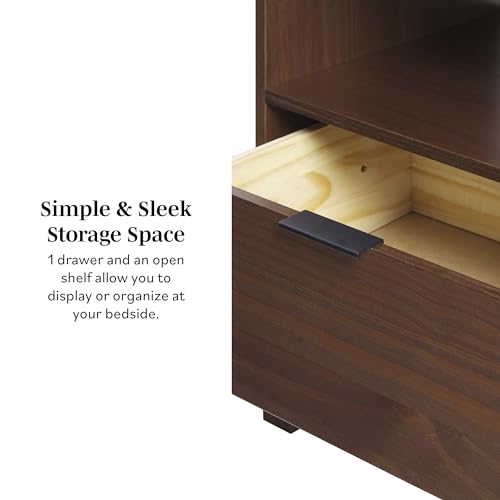 Elias Modern Curved-Frame Solid Wood Nightstand