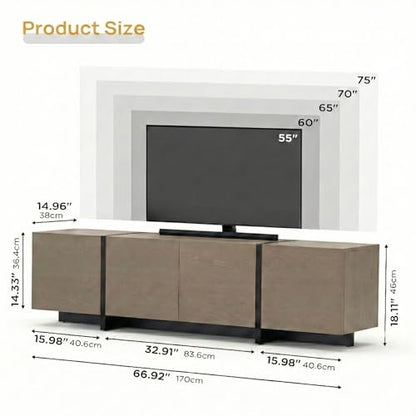 67 Inch TV Stand for TVs up to 70 Inch, view 3