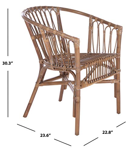 Grey White Wash Rattan Accent Chairs, view 4