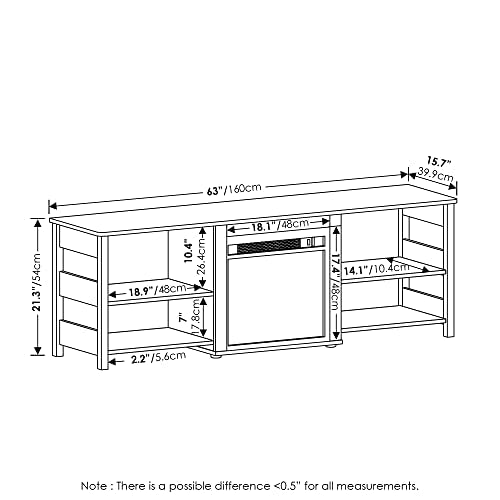 Classic Fireplace 3-Tier TV Stand for TV up to 70 Inch, Americano, view 4