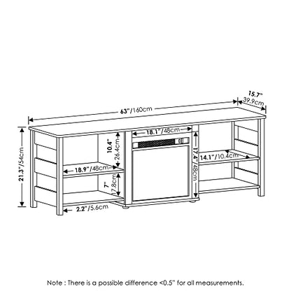 Classic Fireplace 3-Tier TV Stand for TV up to 70 Inch, Americano, view 4