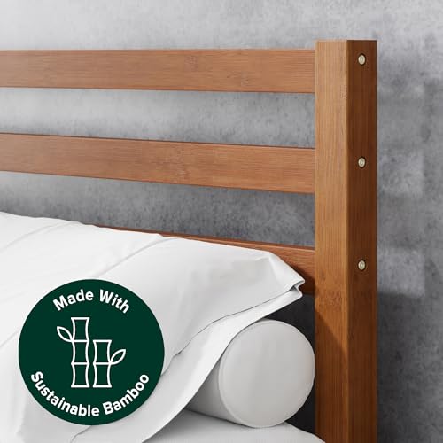 Zinus Leah Bamboo Platform Bed Frame with Headboard, Easy Assembly, Twin, view 7