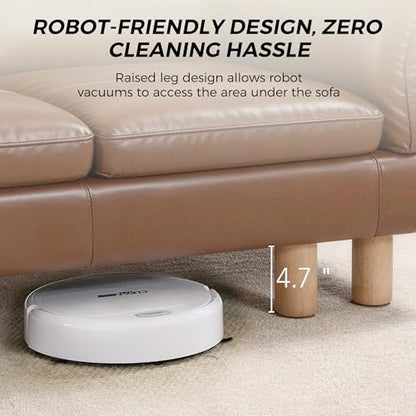 CHITA 127" Super Large Sectional Couches for Living Room, Modular Cloud Couch Sectional Sofa, Premium Genuine Leather Sofa, Down Filled, High Density Foam, Real Leather in Saddle, 4 Seat L Shaped