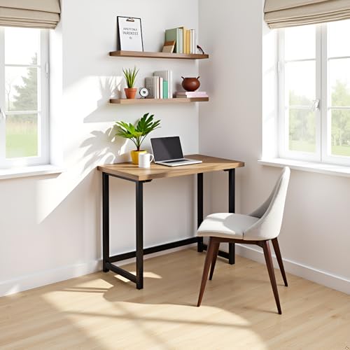 Pomona Compact Writing Desk, Natural, 32”x21”x30”, view 3