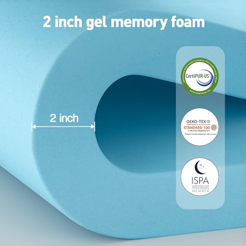Dual Layer 3 Inch Memory Foam Mattress Topper Twin XL Size, view 6