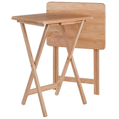 Alex Set of 2 Foldable Snack Tables, Easy to Store Small Portable Fold Up Table Set for Kitchen, Living Room TV Dining, Crafts, Puzzles, Work From Home