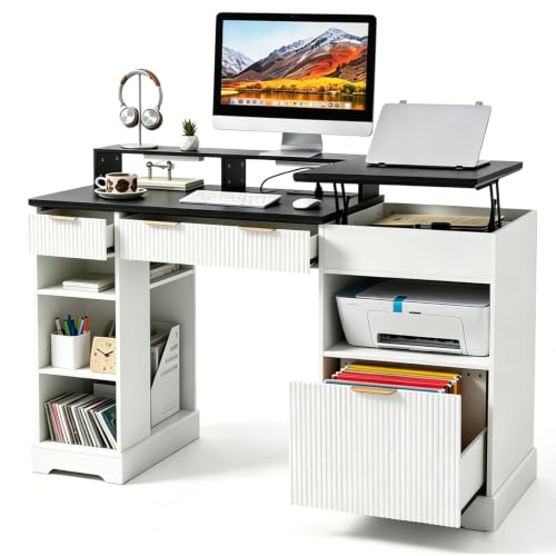 Executive Desk with Drawers and Standing Desk, view 2