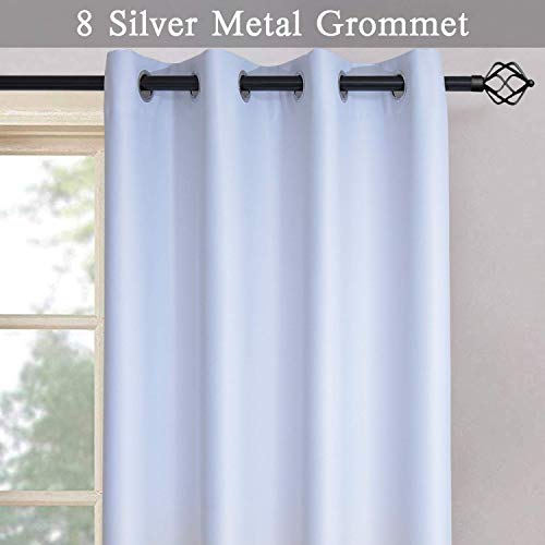 Ombre Gradient Black White to Gray Curtains for Bedroom,52Wx84L