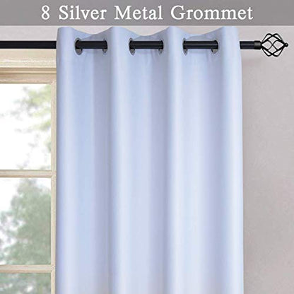 Ombre Gradient Black White to Gray Curtains for Bedroom,52Wx84L
