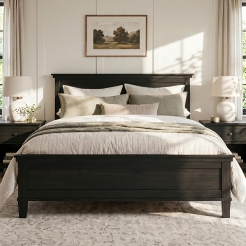 Full Size Wood Platform Bed Frame with Headboard, view 2