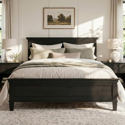 Full Size Wood Platform Bed Frame with Headboard, view 2