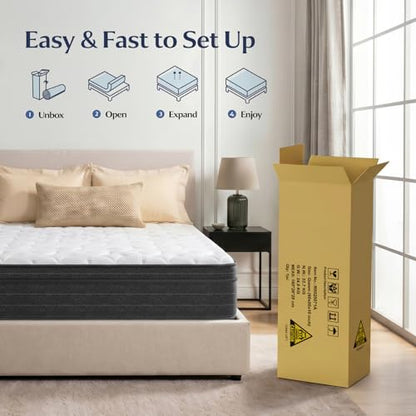 12 Inch Queen Hybrid Mattress in a Box, Medium Firm, Gray, view 6