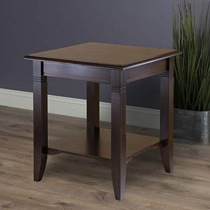 Nolan End Table, 20" Wide, 22" Tall, for Living Room, Bedroom, Cappuccino