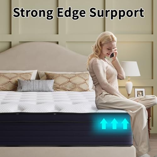 10 inches Hybrid Mattress King Size, Cooling-Gel Memory Foam & Pocket Springs, view 7