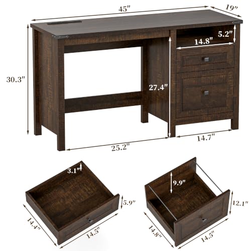 Farmhouse Executive Desk with Charging Station, view 3