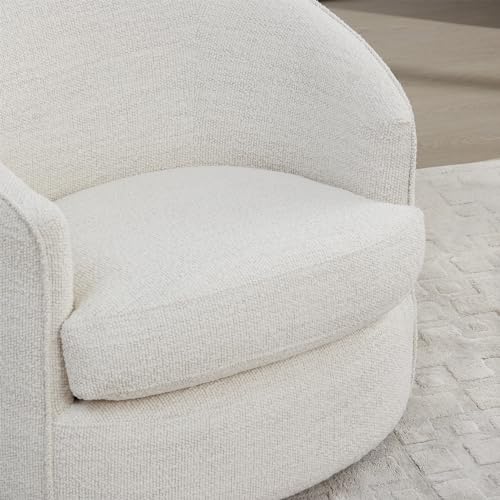 CHITA Barrel Swivel Accent Chair, FSC Wood Frame, Fully Assembled, Cream | Modern Armchair with FSC Certified Wood Frame, Living Room Chair for bedroom & office, 31.5"Dx32.3"Wx28.7"H, 350 Lbs Capacity