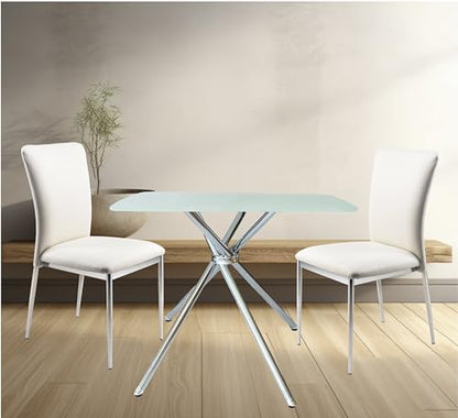 3 s 36" Inch Elegance Squared Dining Set in Soft White