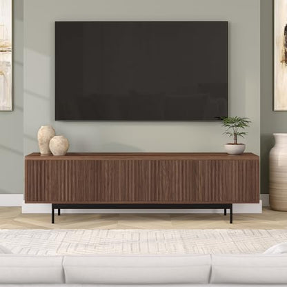 Henn&Hart 70" TV Stand for TVs up to 75", Medium Walnut, view 3