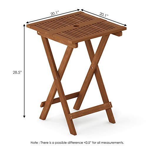 FG18065 Tioman Hardwood Patio Furniture Folding Table in Teak Oil, Large, Natural