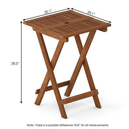 FG18065 Tioman Hardwood Patio Furniture Folding Table in Teak Oil, Large, Natural