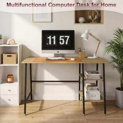 43.1 Inch Computer Desk Home Office Oak Study Desk Work Office Table, view 6