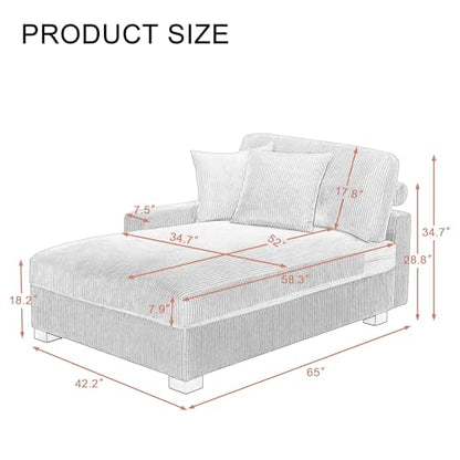 Chaise Lounge Chair Indoor, Oversized Upholstered Sofa Bed for Living Room, view 3