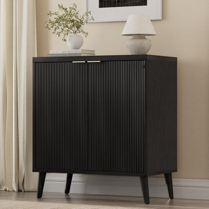 Fluted Buffet Cabinet with Storage, Modern Sideboard Cabinet, view 2