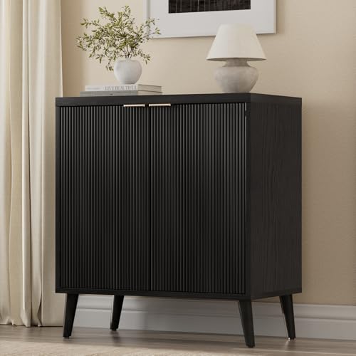 Fluted Buffet Cabinet with Storage, Modern Sideboard Cabinet, view 2