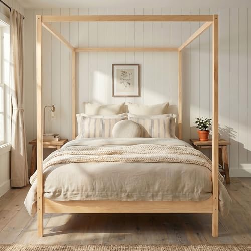 Wooden Canopy Bed with Four Posters, view 2