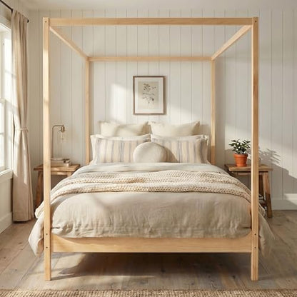 Wooden Canopy Bed with Four Posters, view 2