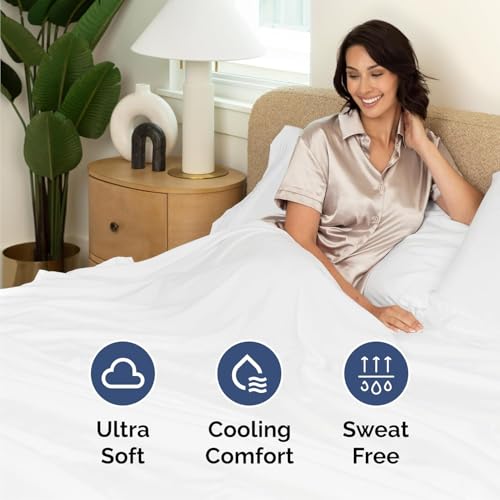 Queen Size 4 Piece Sheet Set - Comfy Breathable & Cooling Sheets - White, view 5