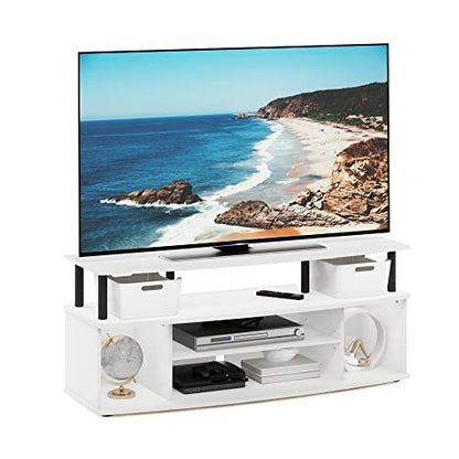 Jaya 4-Tier TV Stand for TV up to 55 Inch, White, view 2