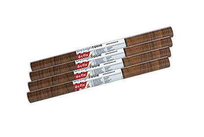 346-0037-4PK Decorative Self-Adhesive Film, Medium Walnut, 17" x 78" Roll, 4-Pack