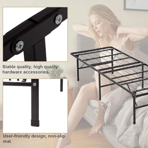 | Foldable Twin Size Bed Frame | Metal | Heavy Duty Steel Slats, view 5