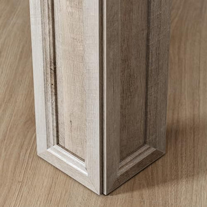 Square Coffee Table for Living Room, 39.4'' Farmhouse Wood Grain Finish Coffee Table with Carved Legs, Rustic Simple Style Center Table, Easy Assembly, Grey Wood