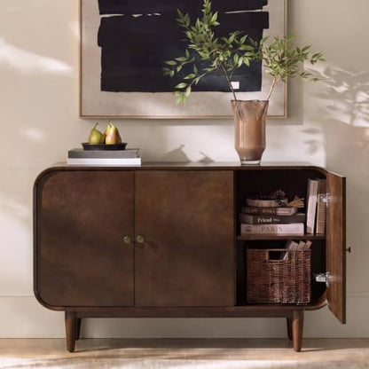 48" Buffet Cabinet with Storage, 3 Doors Sideboard, Auburn, view 8