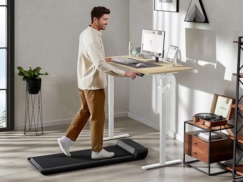 48x24 Inches Height Adjustable Electric Standing Desk with 2 Hooks for Home, view 3