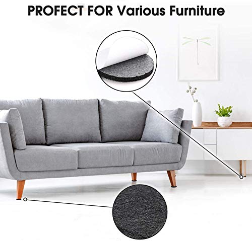 Felt Furniture Pads for Hardwood Floors -261 Pcs Premium Floor Protectors for Furniture, Felt Pads for Chair Legs, Black