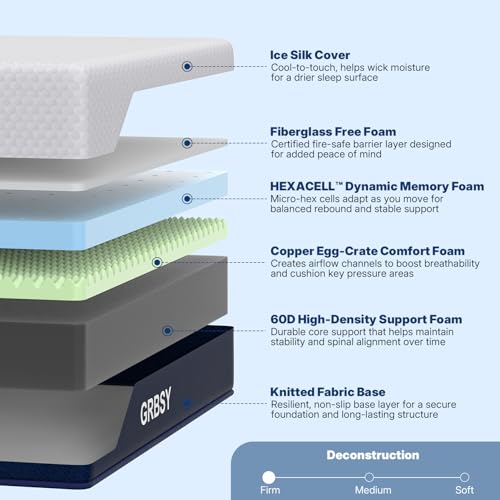 14 Inch Queen Mattress Firm, Cooling Gel Memory Foam Mattress, view 3