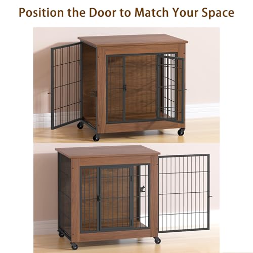 Dog Crate Furniture with Wheels for Small Dogs, view 4